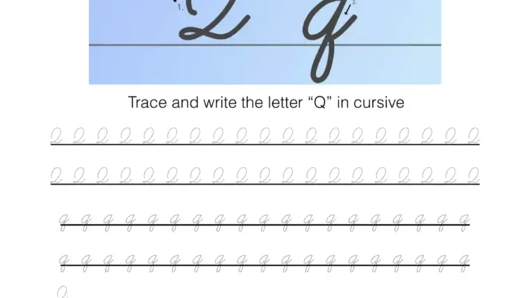 How to write a cursive q