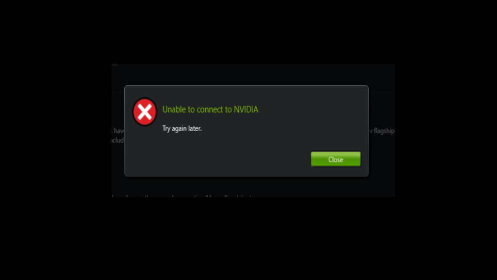Unable to Connect to NVIDIA
