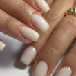 Milky White Nails with Design